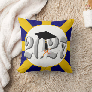 Cojín Decorativo Clase de Plata Clásica de 2027 Foto Graduación
