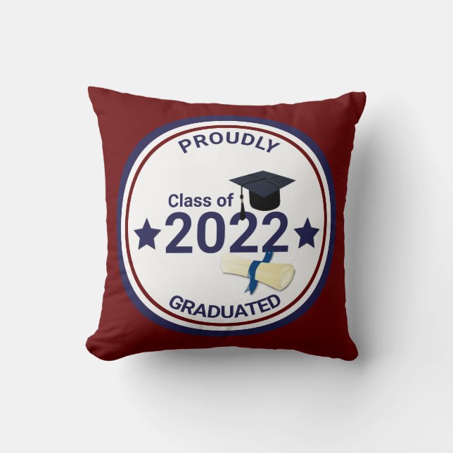 Cojín Decorativo Clase elegante de año de graduación de 2022 (Anverso)