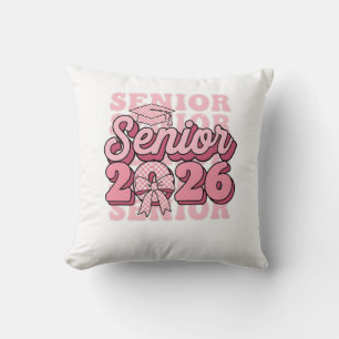 Cojín Decorativo Clase superior 2026 Promoción 2026 Lazo rosa Coque