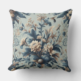 Cojín Decorativo Clásica atmósfera floral azul vintage elegante 2