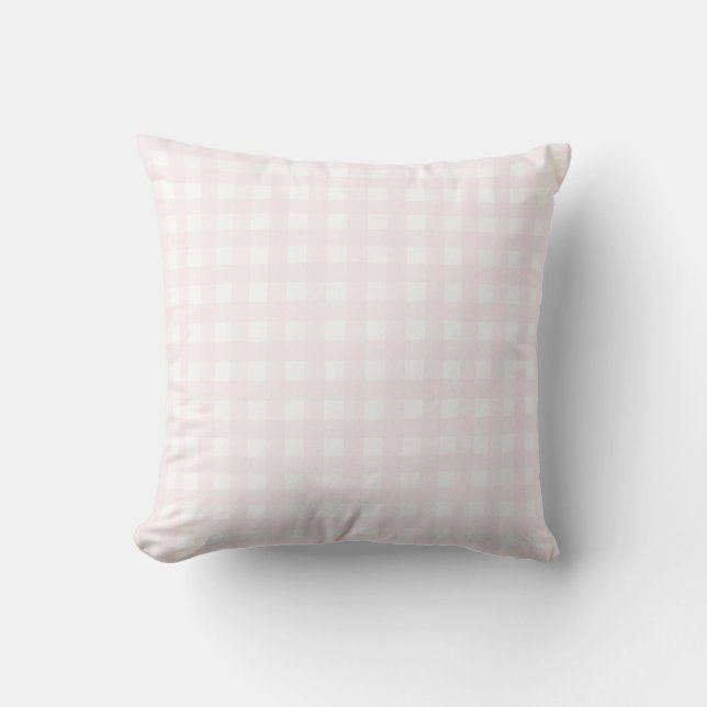 Cojín Decorativo Clásica Casa Moderna Rubor Rosa Media Gingham. (Anverso)