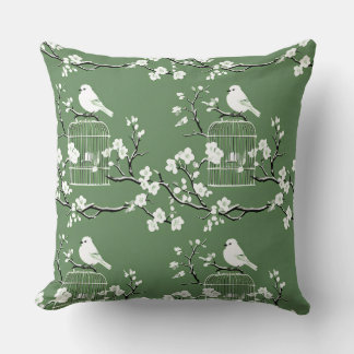 Cojín Decorativo Clásica Chino Verde y Blanco