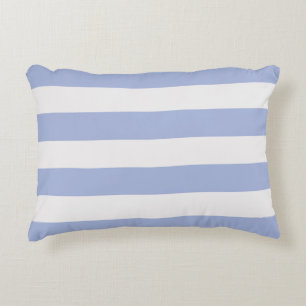 Cojín Decorativo Clásica Moda costera Rayas blancas de color azul c