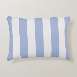 Cojín Decorativo Clásica Moda costera Rayas blancas de color azul c