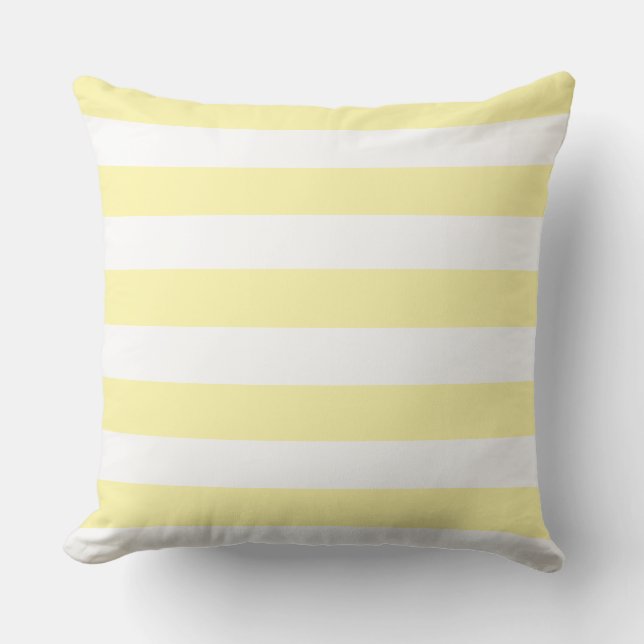 Cojín Decorativo Clásico Amarillo + Rayas Blancas (Anverso)
