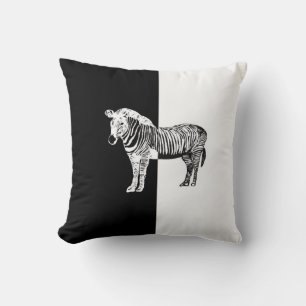 Cojín Decorativo Clásico cebra en blanco y negro