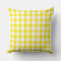 Cojín decorativo clásico de Gingham amarillo Dorad