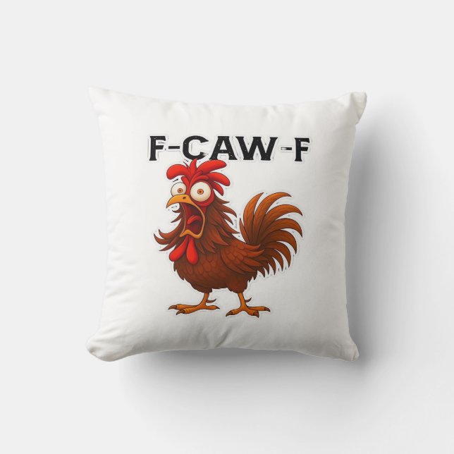 Cojín Decorativo Clásico de Pollo F-Caw-F (Anverso)