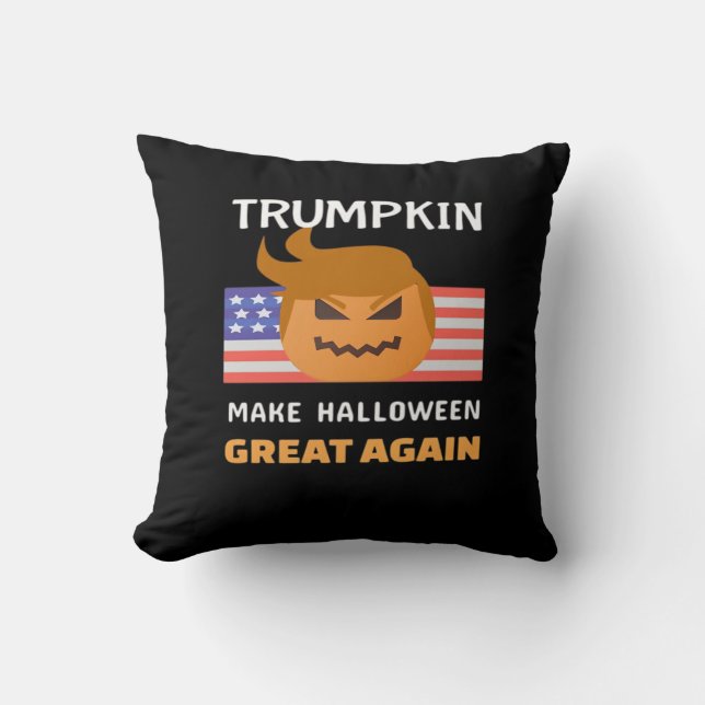 Cojín Decorativo Clásico de Trumpkin de Halloween (Anverso)