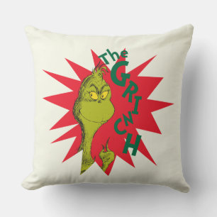 Cojín Decorativo Clásico El Grinch   Red Starburst