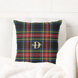 Cojín Decorativo Clásico Elegante Navidades de nombres de monograma