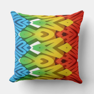 Cojín Decorativo Clásico estampado zig-zag de vibrante tela colorid