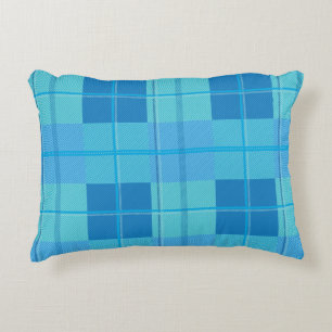 Cojín Decorativo Clásico Estético de Cuadros Azul Cielo Real