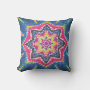 Cojín Decorativo Clásico estrella azul Tie Dye American MoJo Pillow