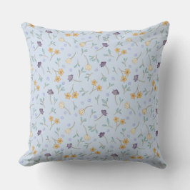 Cojín Decorativo Clásico Floral Elegancia Patrón púrpura amarillo