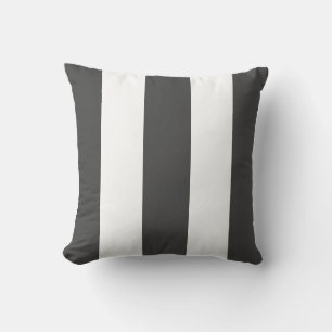 Cojín Decorativo Clásico gris oscuro blanco rayas verticales