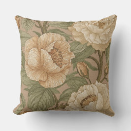 Cojín Decorativo Clásico, Hermoso Patrón de Flores, Flor de Oro Sal