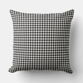 Cojín Decorativo Clásico Houndstooth Blanco y Negro