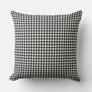 Cojín Decorativo Clásico Houndstooth Blanco y Negro