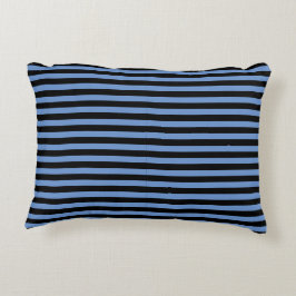 Cojín Decorativo Clásico Moderno Rayado de Negro y Azul
