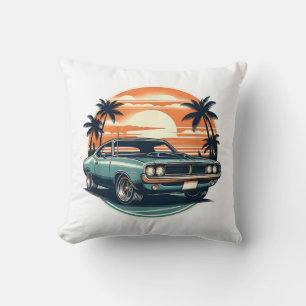 Cojín Decorativo Clásico Muscularmente Car Retro Estilo Vintage