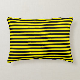 Cojín Decorativo Clásico negro y amarillo a rayas