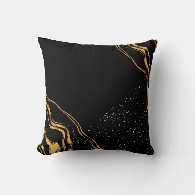 Cojín Decorativo Clásico negro y oro (Anverso)