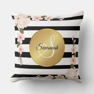 Cojín Decorativo Clásico nombre de la dama de honor en franja blanc
