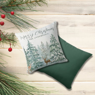 Cojín Decorativo Clásico País de las Maravillas de Invierno Feliz N