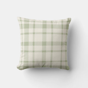 Cojín Decorativo Clásico Patrón de Tartán de Cuadros-Verde Menta y