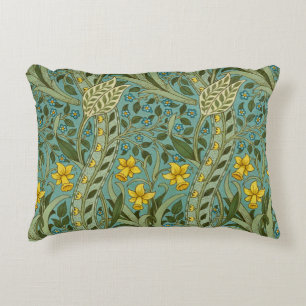 Cojín Decorativo Clásico patrón floral de narciso de William Morris
