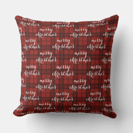 Cojín Decorativo Clásico Plaid Feliz Navidad Festivo - 