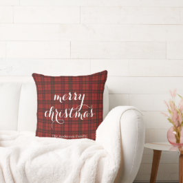 Cojín Decorativo Clásico Plaid Feliz Navidad Festivo - 