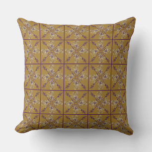 Cojín Decorativo Clásico Purple and Mustard Pattern