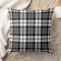 Clásico Tartán de Cuadros Negro Gris Blanco