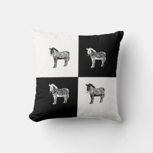 Cojín Decorativo Clásico Zebra en blanco y negro