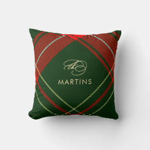 Cojín Decorativo Clásicos de caligrafía Navidades Red Plaid