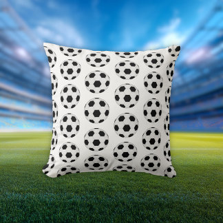 Cojín Decorativo Classic Black and White Soccer Ball Pattern
