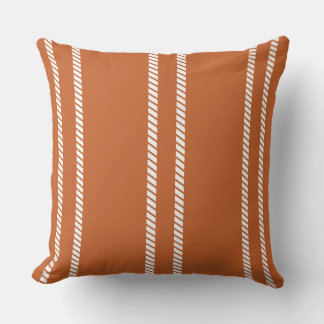 Cojín Decorativo Classic Burnt Orange with Stripes Throw Pillow