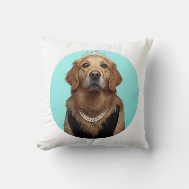 Cojín Decorativo Classic Chic Breakfast Poster Golden Retriever (Anverso)