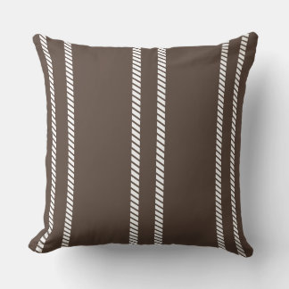 Cojín Decorativo Classic Chocolate Brown with Stripes Throw Pillow