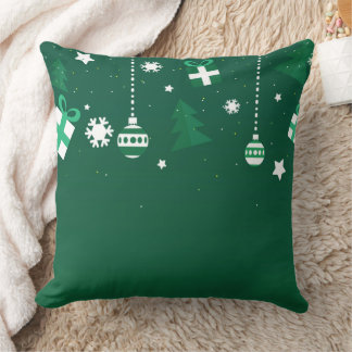 Cojín Decorativo Classic Christmas Icons – Green Holiday Pillow