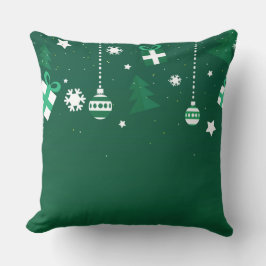 Cojín Decorativo Classic Christmas Icons – Green Holiday Pillow