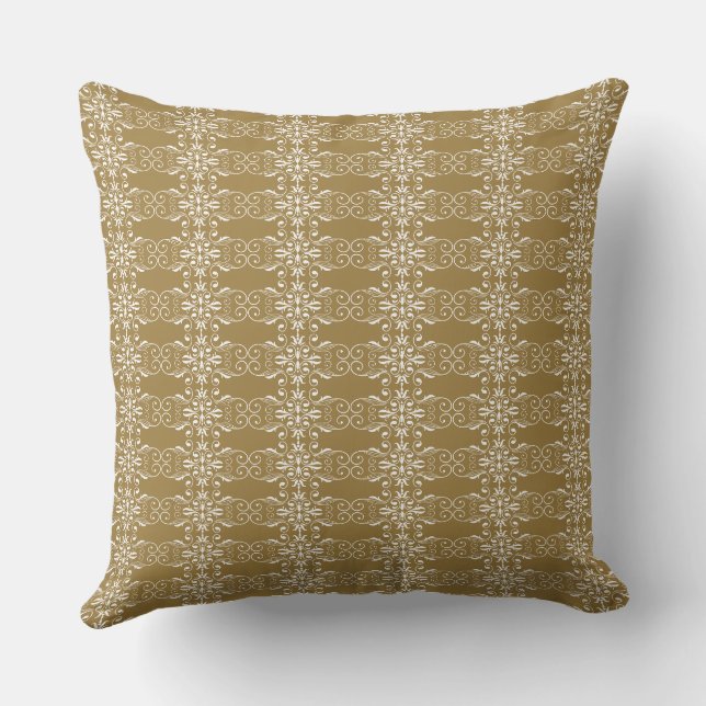 Cojín Decorativo Classic Gold Ornamental Square Pillow (Reverso )
