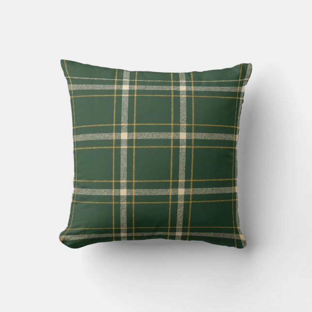 Cojín Decorativo Classic Green Plaid Christmas (Anverso)