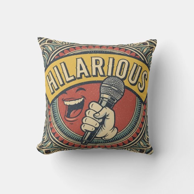 Cojín Decorativo Classic Hilarious Mic Throw Pillow (Anverso)
