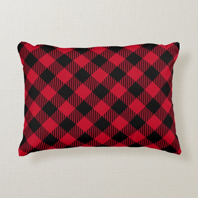 Cojín Decorativo Classic Holiday Plaid – Cozy Christmas Pillow  (Anverso)