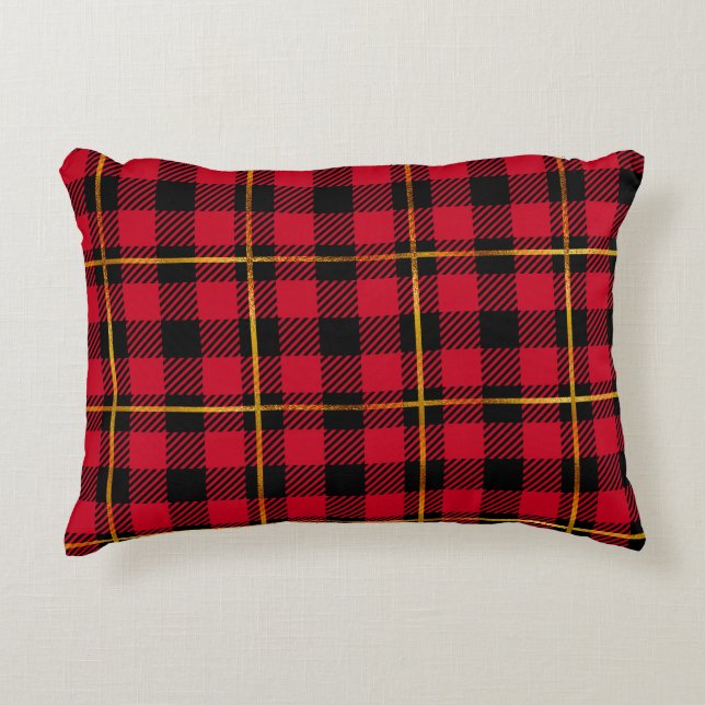 Cojín Decorativo Classic Holiday Plaid – Cozy Christmas Pillow  (Anverso)