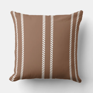 Cojín Decorativo Classic Mid-tone Brown with Stripes Throw Pillow