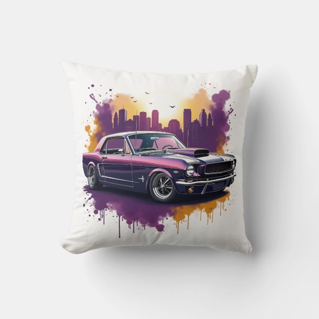 Cojín Decorativo Classic Mustang Muscle Car  (Anverso)